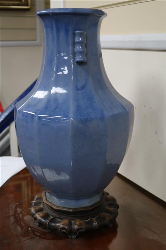 A large Chinese powder blue vase